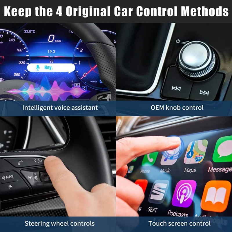 라이즈 무선 카플레이 어댑터, 아이폰 스마트 링크 USB 어댑터, 내비게이션 미디어 플레이어 미러링크 차량용 어댑터