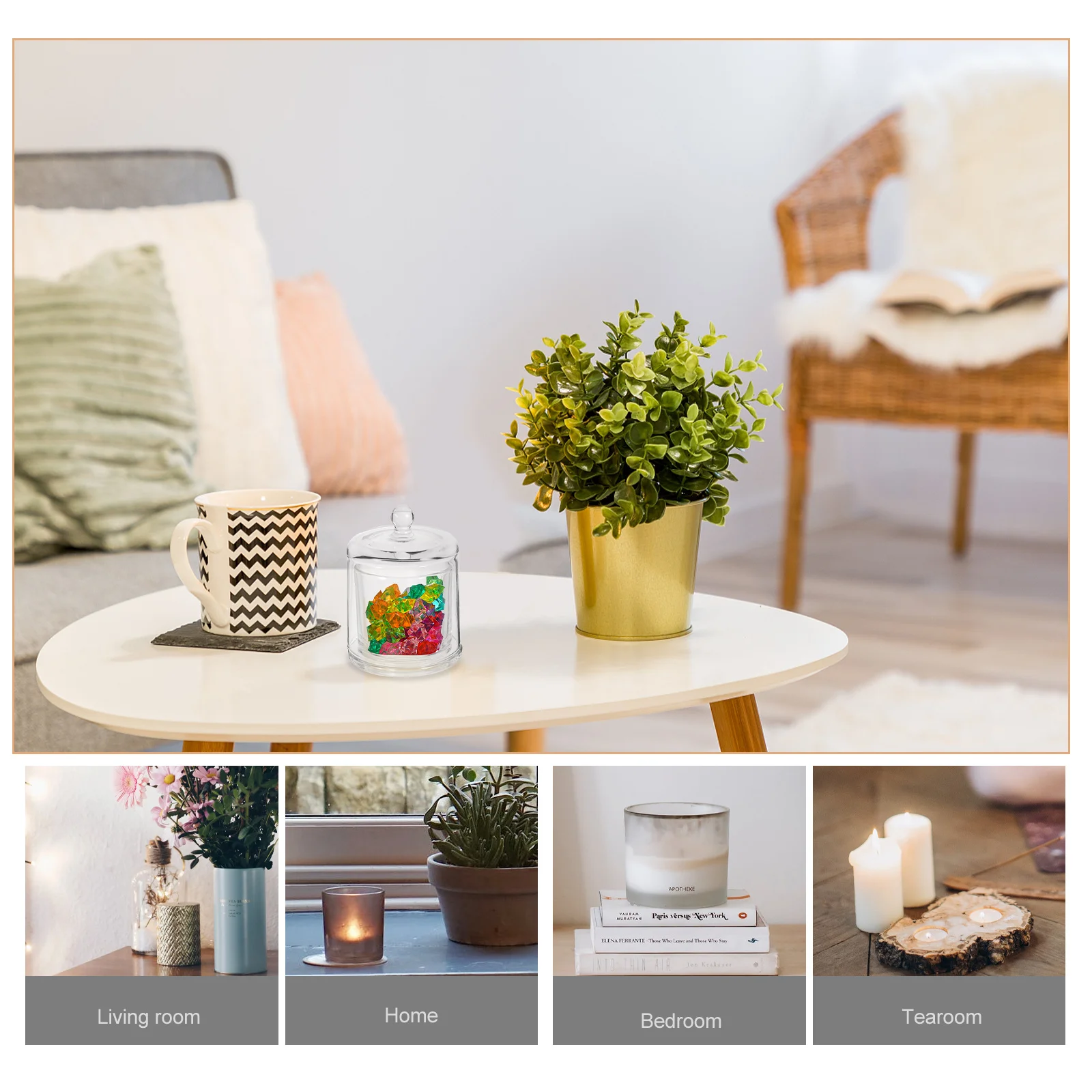 

Clear Glass Cup Transparent Wax Container Holder for Household Decorative Craft Projects