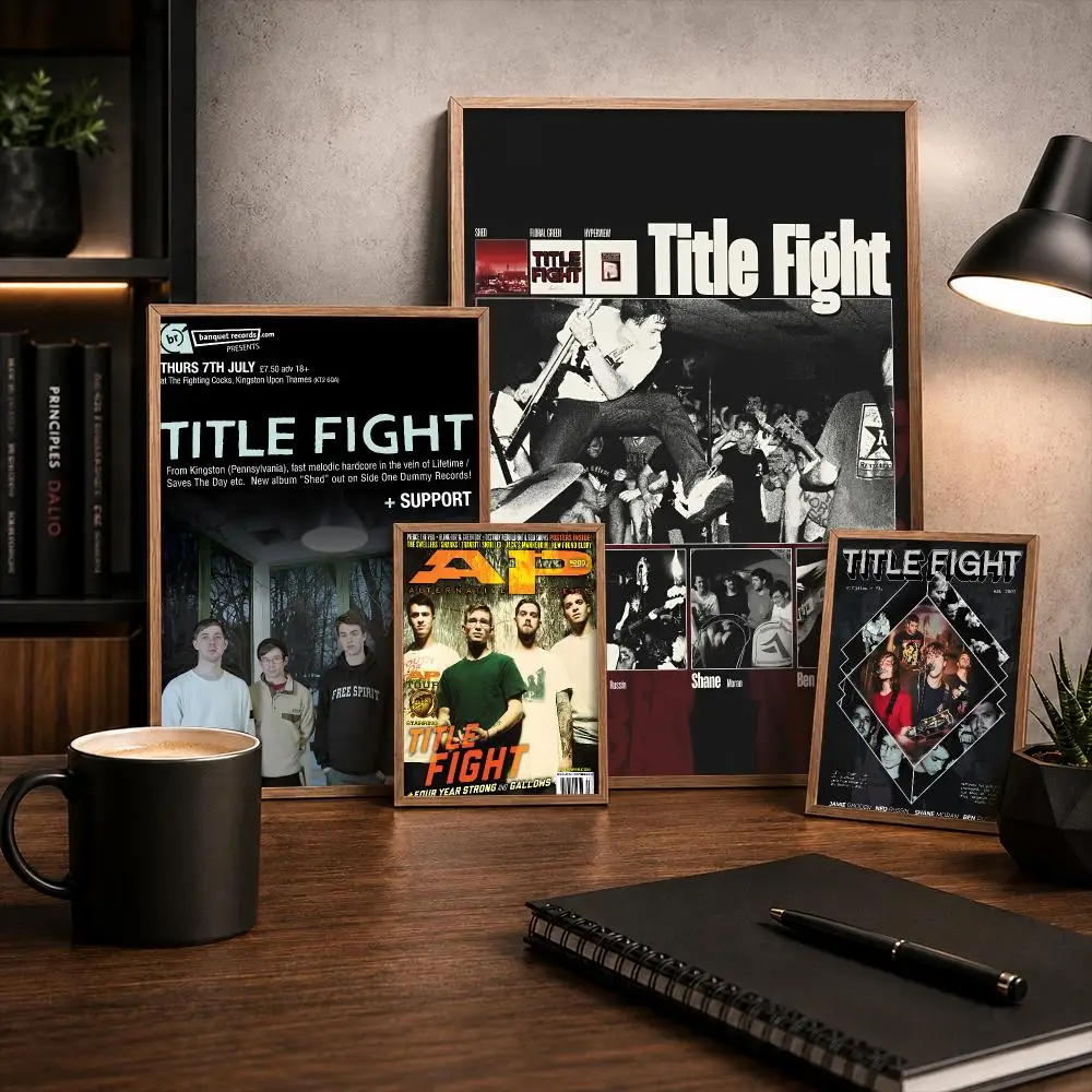 Rock T-Title Fight Band Poster Stickers HD Painting Self-Adhesive Art For Bedroom Living Room Home Decor Modern Wall Decals Gift