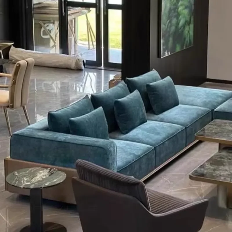 High End Elegant L Shape Sofa Living Rooms Stylish Fabric Chesterfield Design Sofa