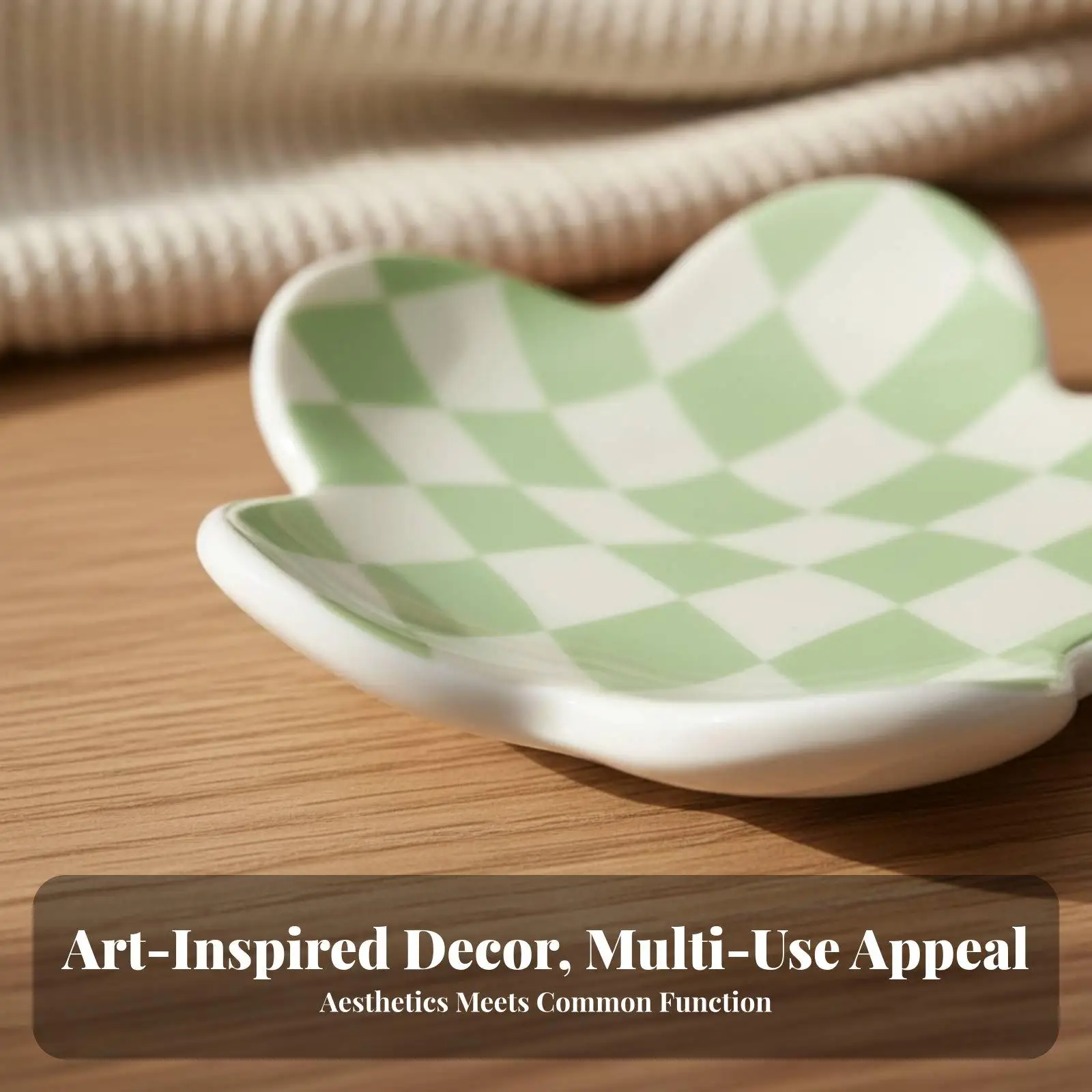 Pastel Ceramic Petal Plate Multifunction Jewelry Plate Cute Strawberry Heart Desktop Storage for Home