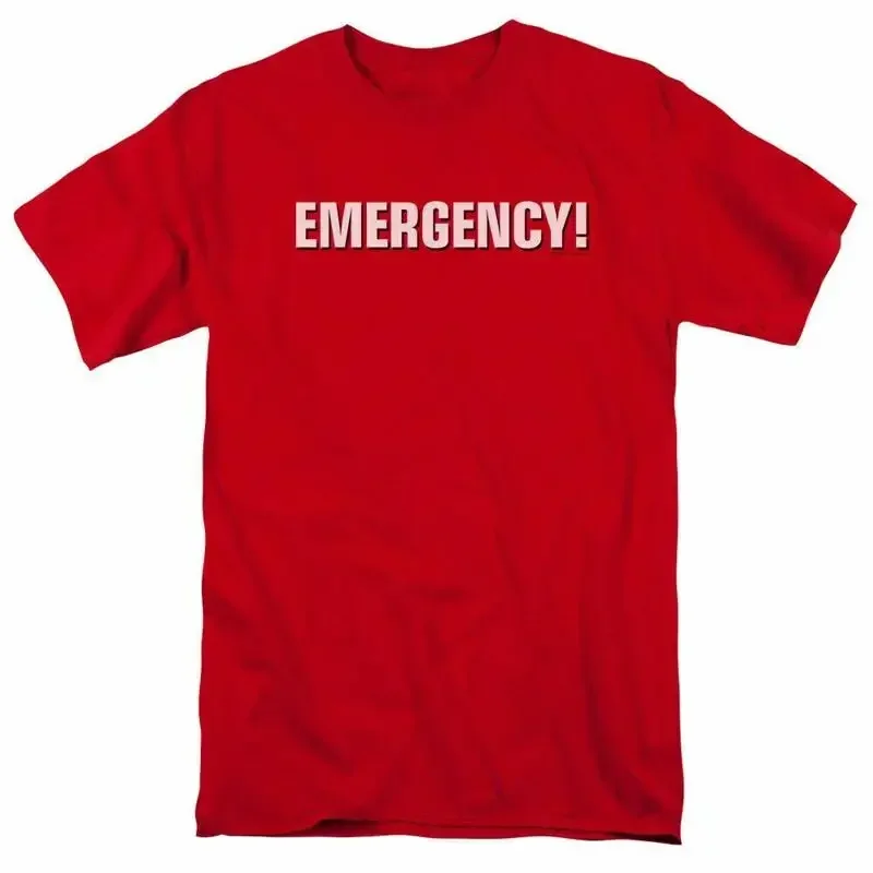Emergency Logo T Shirt Mens Licensed Classic TV Show Red