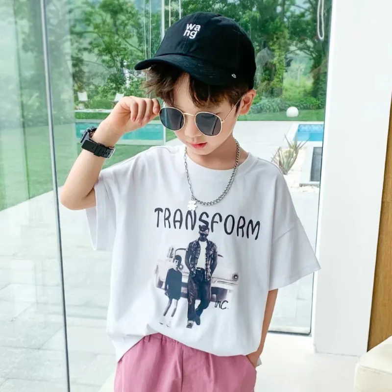 

New Children Casual Sports Children's Clothing Summer Crew Neck T-sleeved T-shirt Stylish and Handsome Baby Boys Top