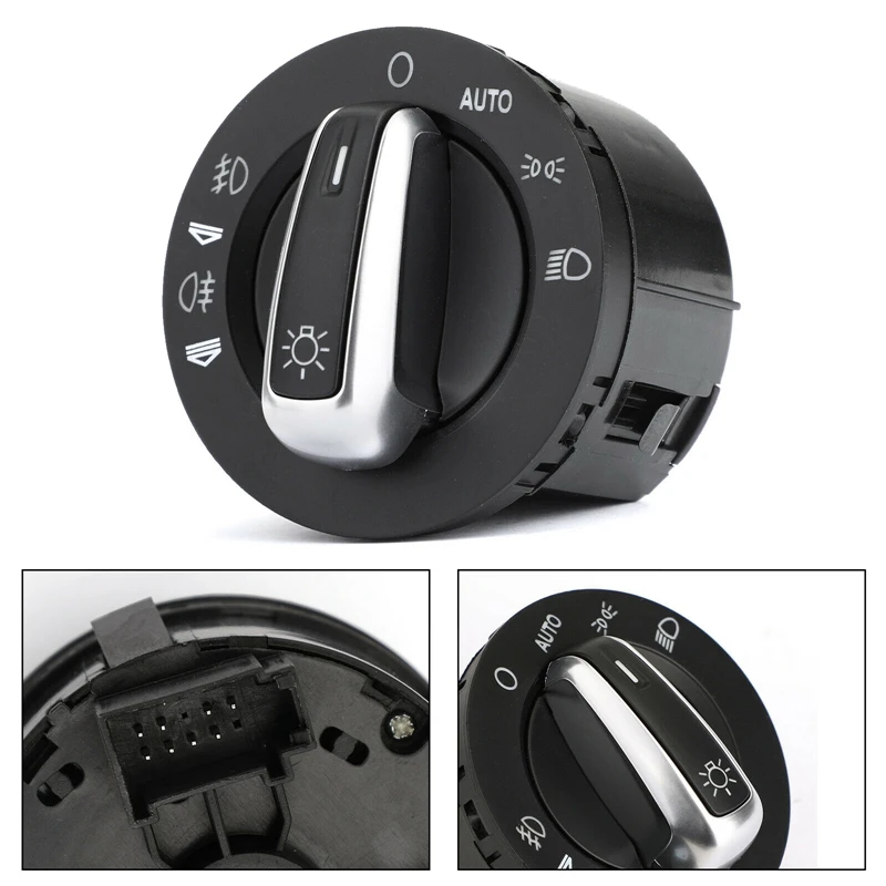 Chrome Auto Headlight Fog Light Control Knob Switch For  A6 S6 C6 Allroad 2004-2011 Q7 2006-2015 4F1941531E