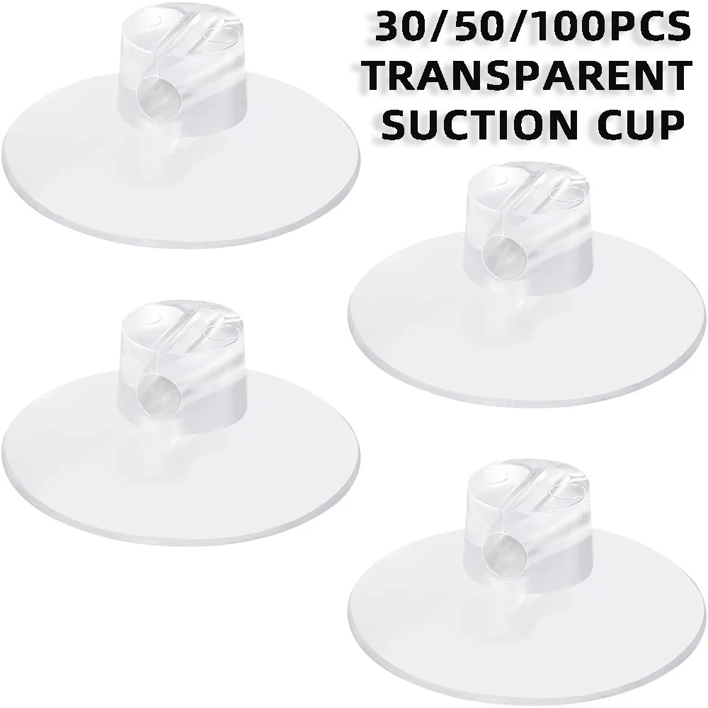 30pcs/50pcs/100pcs Transparent Suction Cup Silicone Suction Cup Powerful Suction Cup Wall Kitchen Bathroom Glass Hooks Supplies