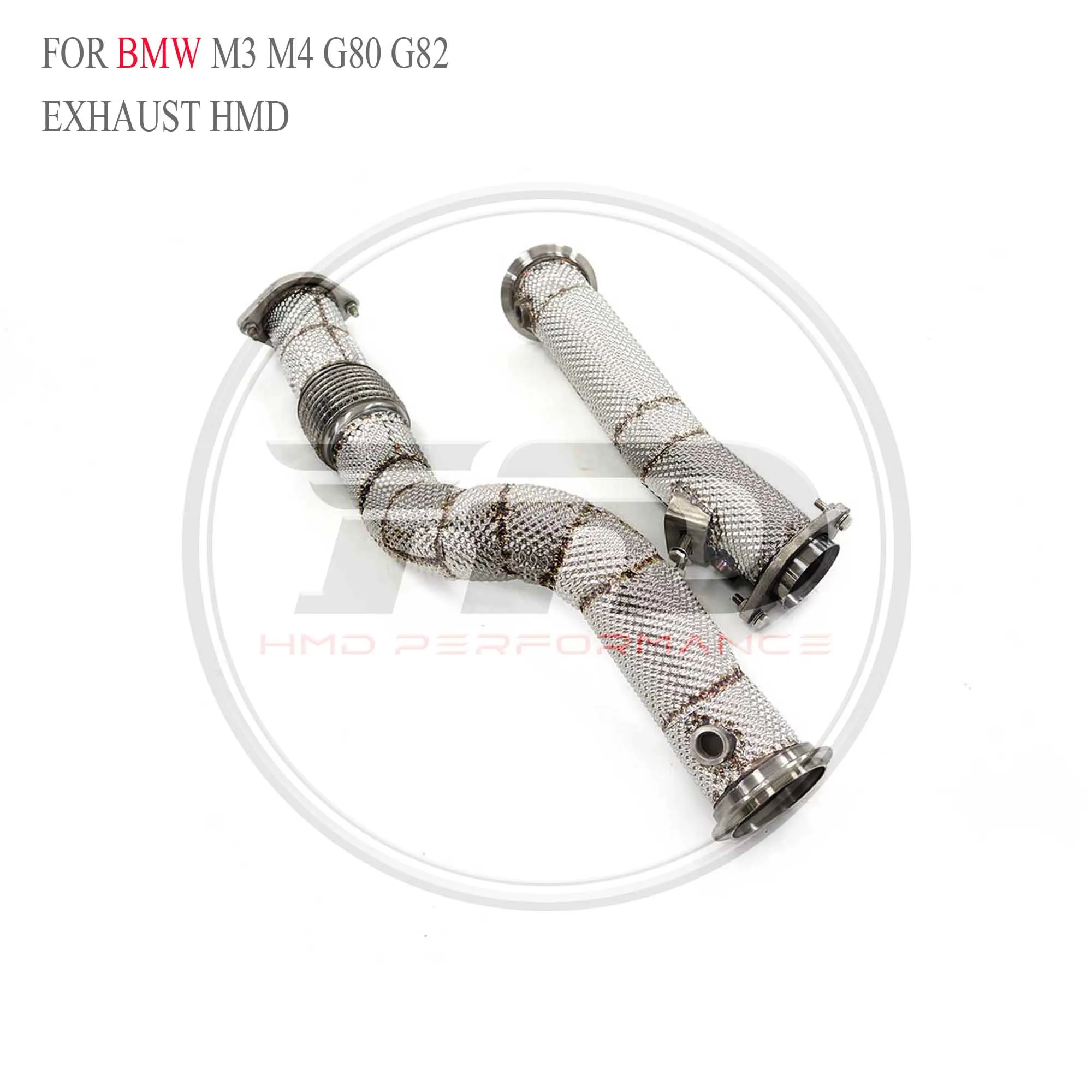 HMD رائجة البيع SS304 تحفز النازل لسيارات BMW M3 M4 G80 G82 الأنابيب الوسطى ضياع استبدال تركيب أجزاء العادم