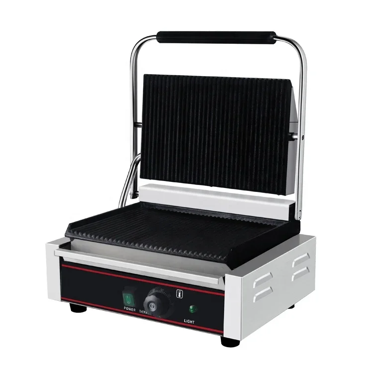 2200W Stainless Steel Cast Iron Sandwich Panini Contact Grill Maker