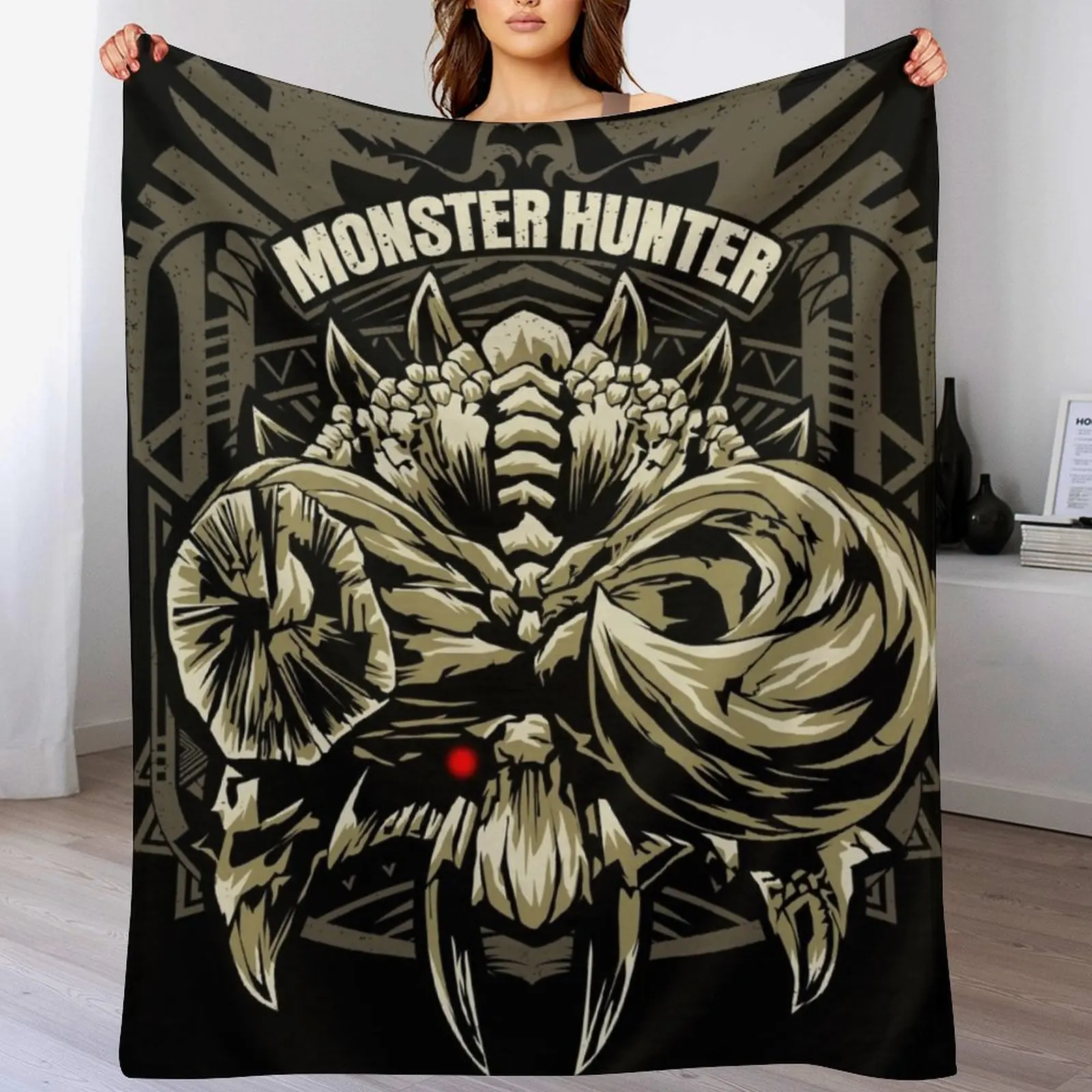 Diablos Monster Hunter Throw Blanket Warm Shaggy Blankets