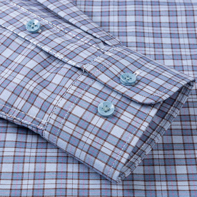 11XL Fits 160 KG Oversized Long Sleeve Shirt Men Outdoor Casual Oxford Men Shirts Long Sleeve 100 Cotton Big Sizes with Pockets