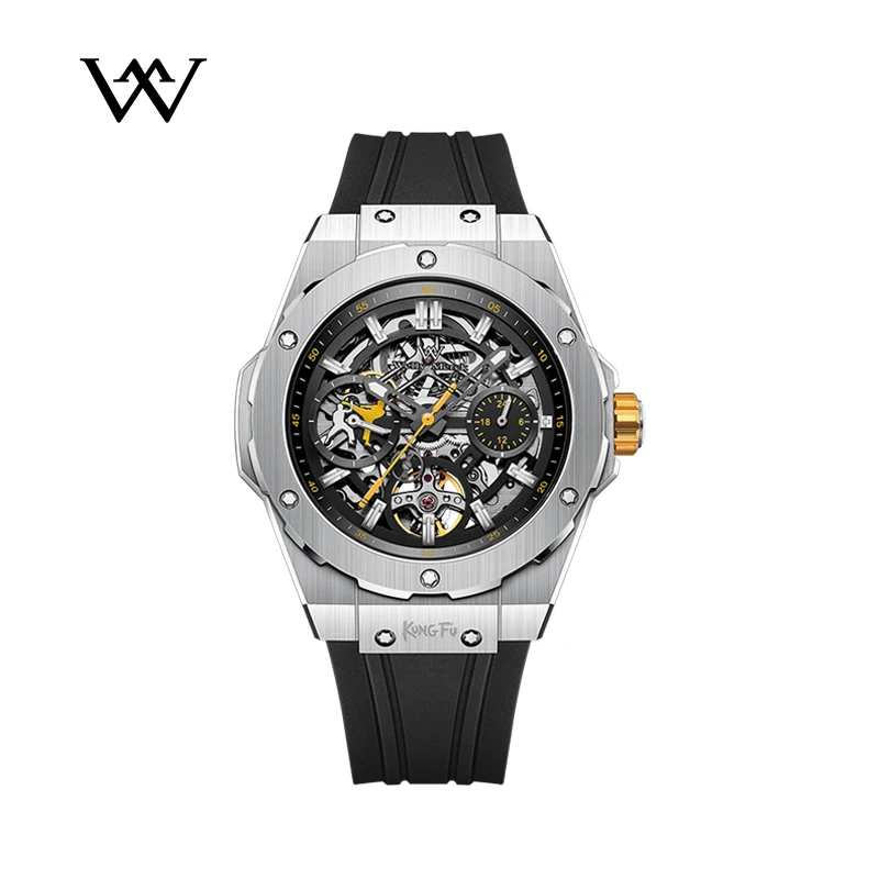 

WM Watch Welly Merck Men Automatic Mechanical Skeleton Watch Collaboration Series Limited Edition 80 Hours Power Reserve Watch