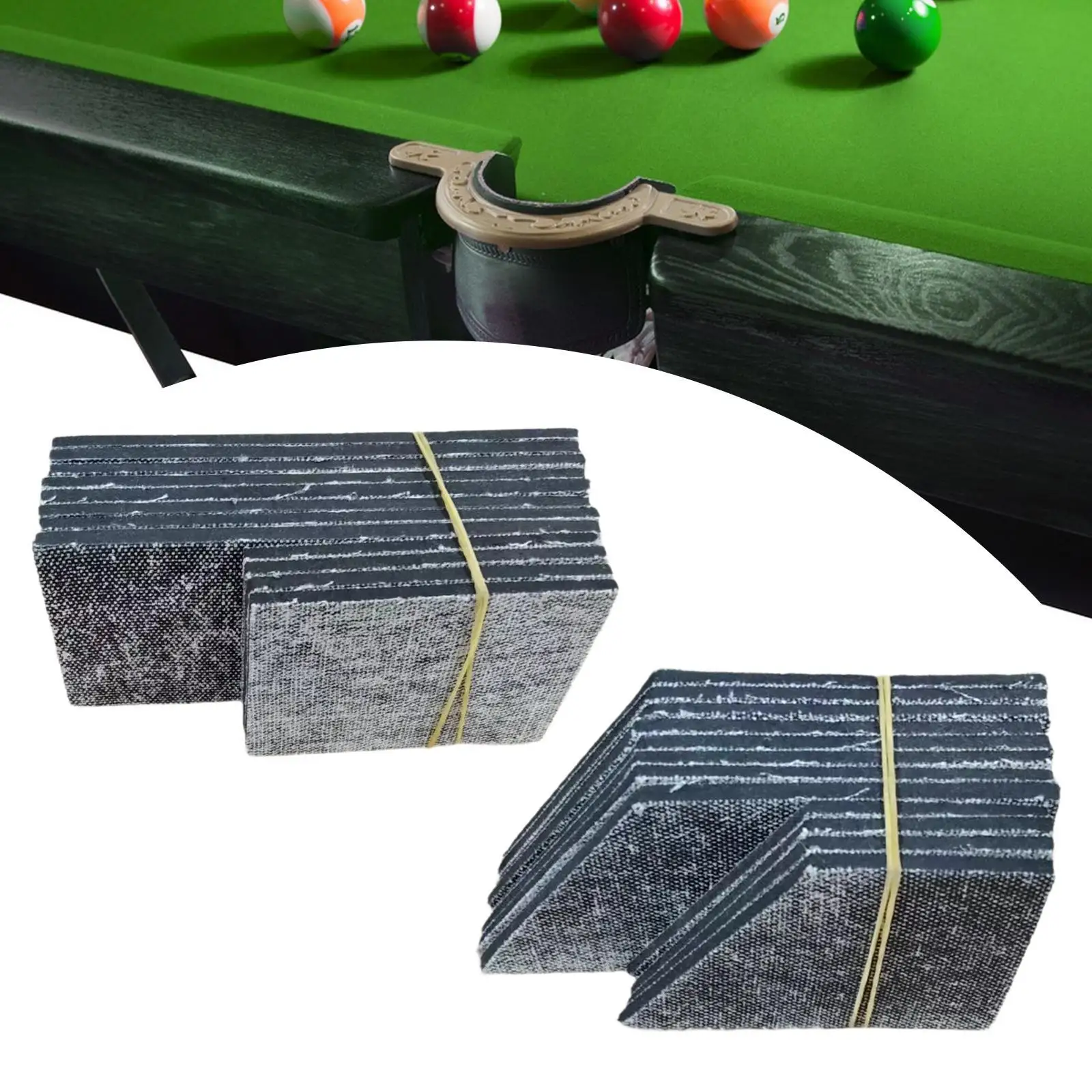 12Pcs Pool Table Cushion Pads Pool Table Rubber Sheet Equipment Billiard Supplies Replacement Facings for Women Men Bar Hotel