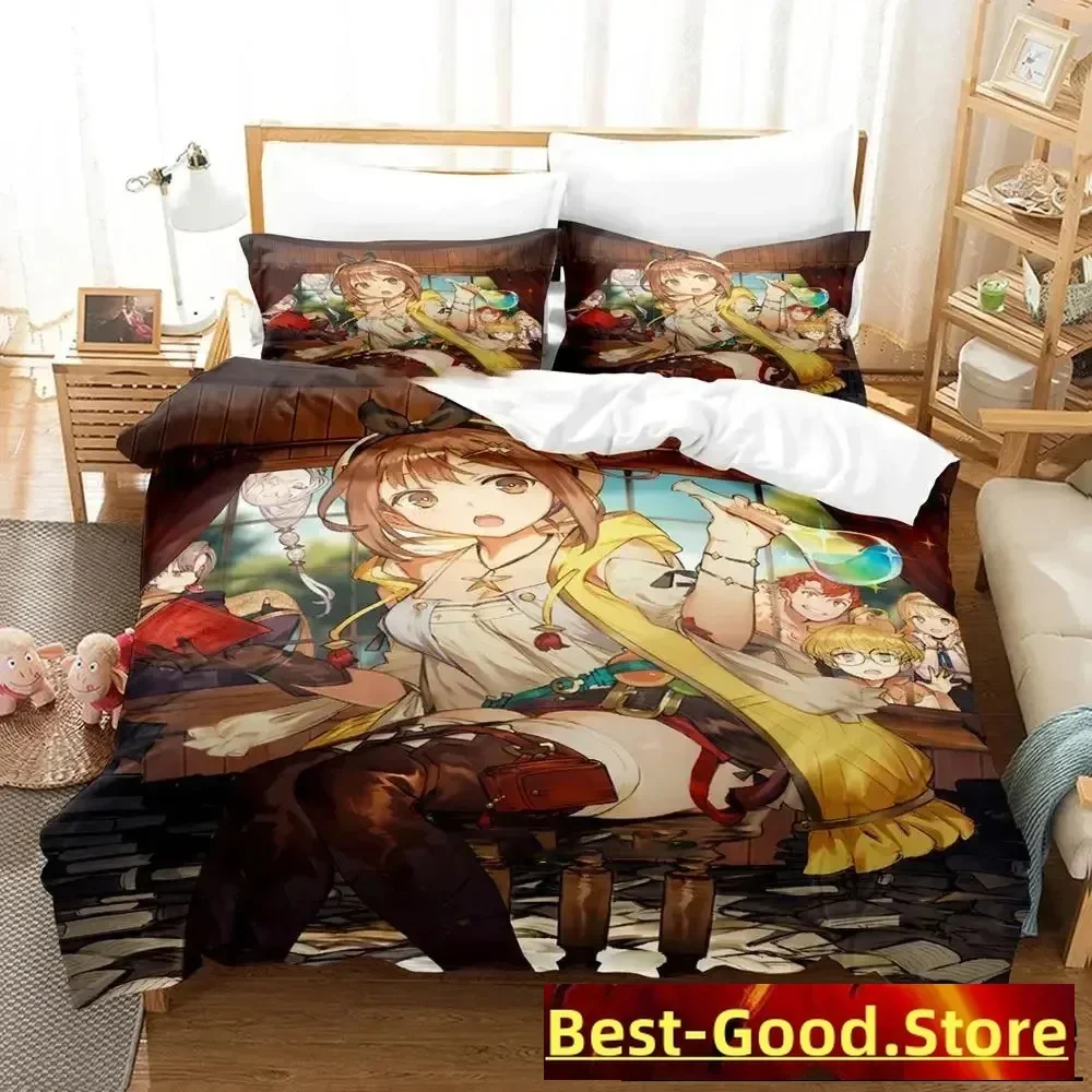 Atelier Ryza Ever Darkness & the Secret Hide out Bedding Set Boys Girls Twin Queen Size Duvet Cover Pillowcase Bed Kids Adult