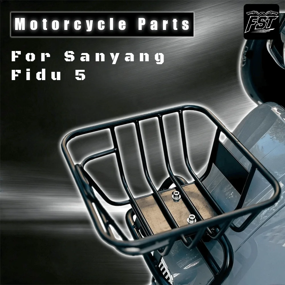 For SYM Fiddle; front rack modification for storage basket (requires drilling for installation).
