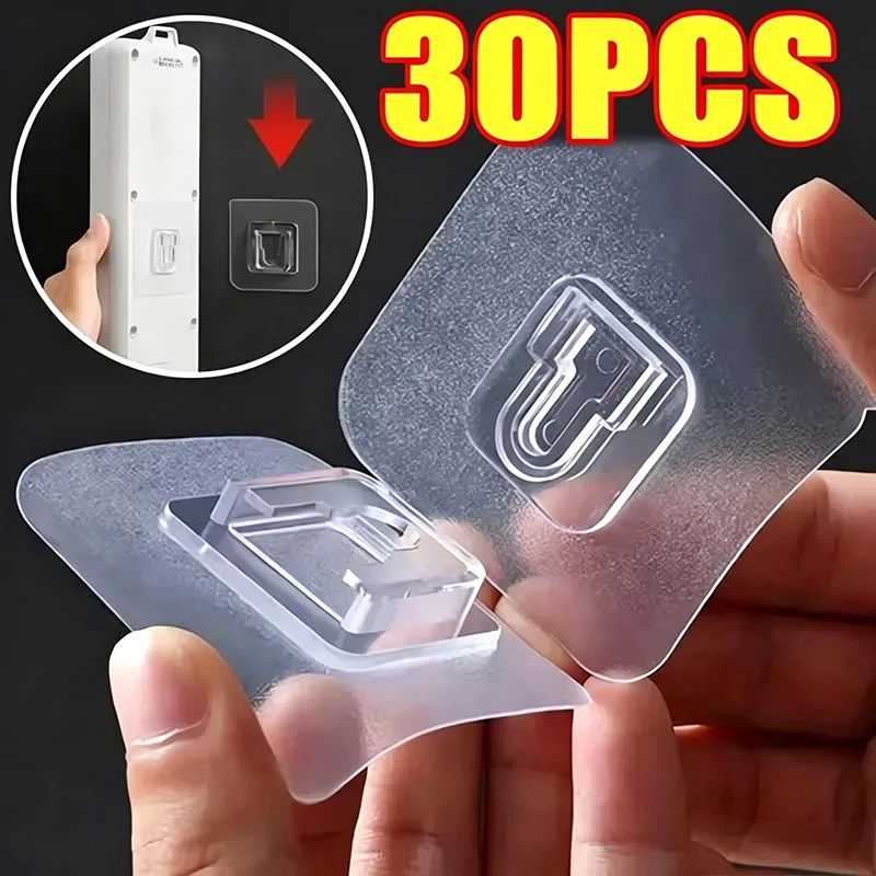 Strong Double Sided Adhesive Wall Hooks Transparent Suction Cup Storage Hanger for Kitchen Bathroom Bedroom Clear Hook Kit