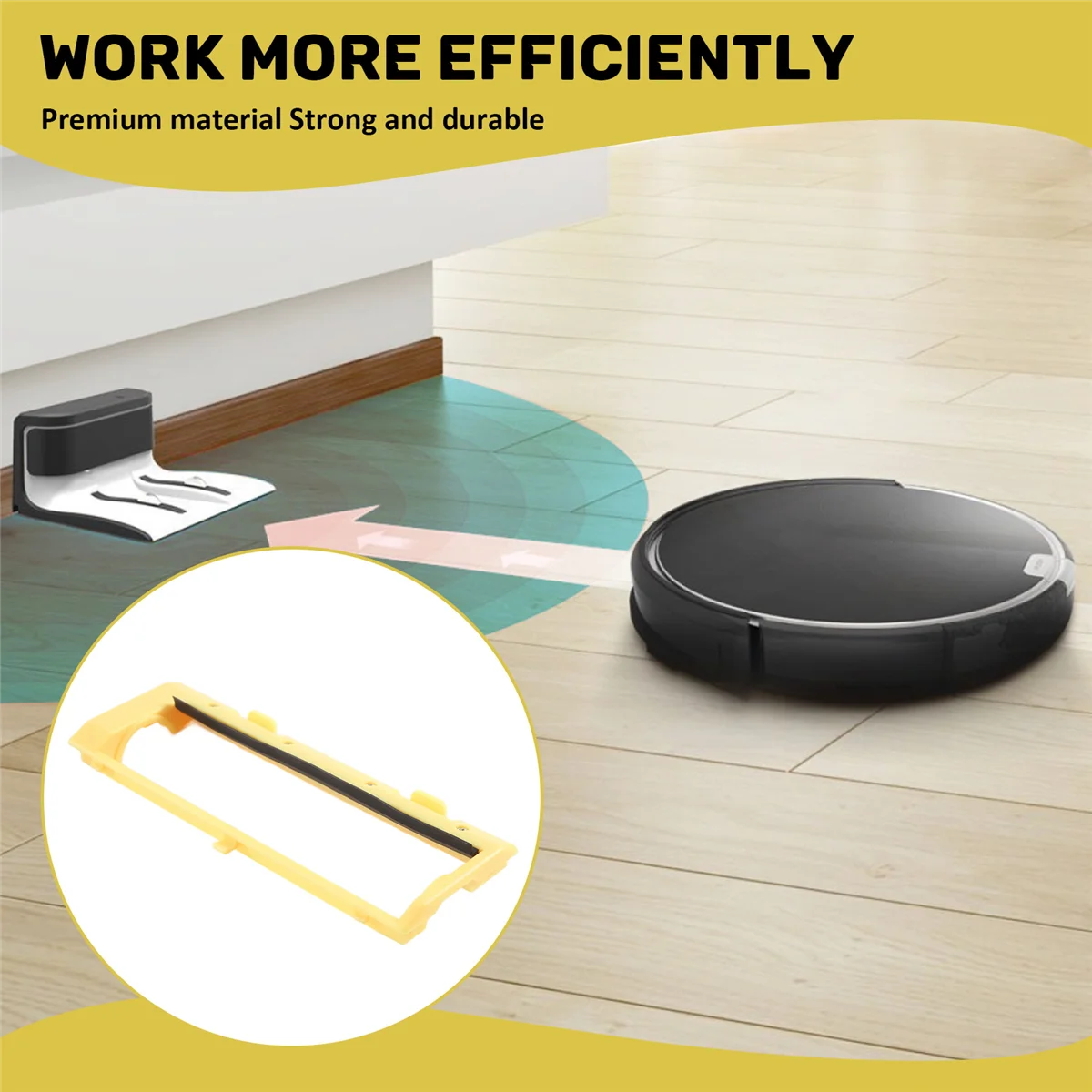 

A64E The Yellow Main Brush Cover of the Sweeper is Suitable for ILIFE A4 A4S T4 X430 X432