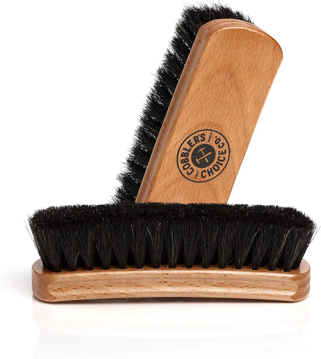 

Horsehair Shoe Brush with Concaved Handle for Grip, Leather Care