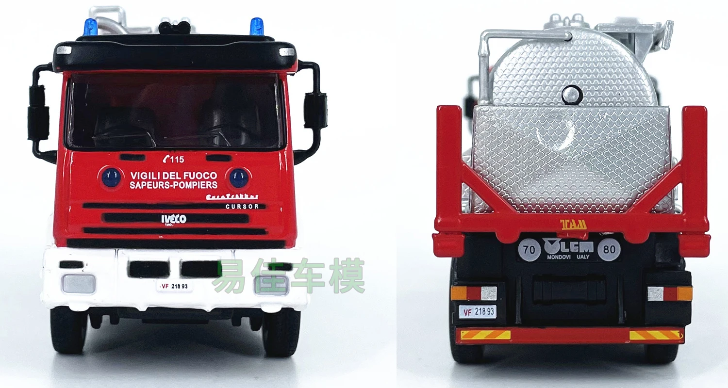 Diecast escala 1:64 italiano 2005 Iveco 380E motor de bomberos coche en miniatura de aleación juguete coleccionable regalo recuerdo adorno de exhibición