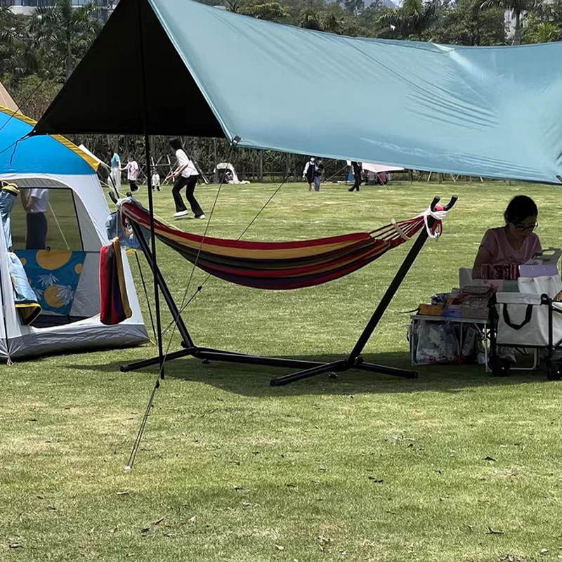 Portable Metal Hammock Stand, Simple Swing Frame, Anti-side-turn Canvas Camping Base, Outdoor Iron Stong Floor Stand