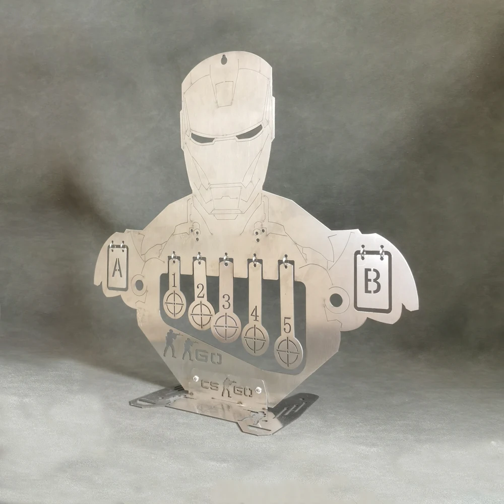 New Kamen Rider-shaped Stainless Steel Water Soft Plastic Pellet Shooting Practice Metal Brushed Target