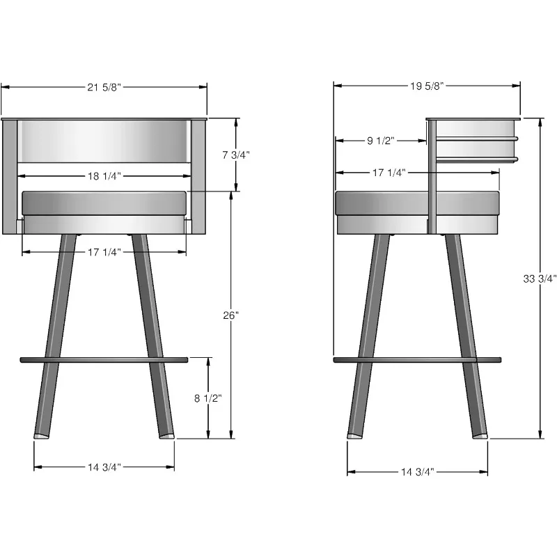 Amisco remember 26 "Comcussion Counter recommande Barstool, solutions.com sted with Back for Kitchen Island or Bar - Light Grey Polyester / Blac