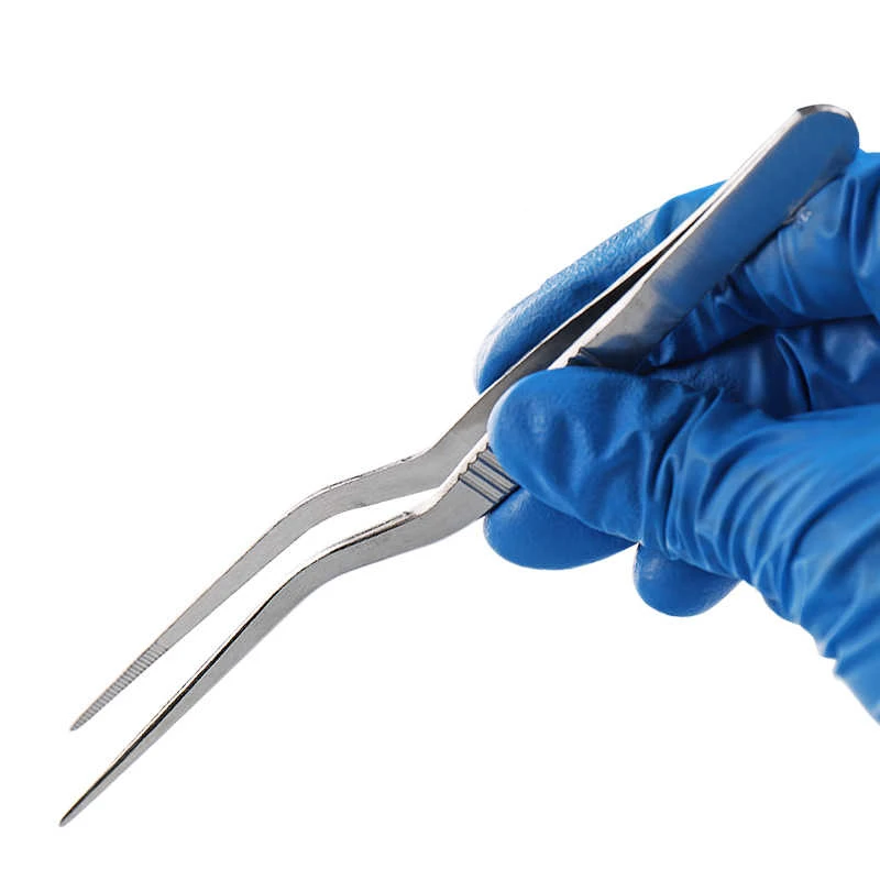 Double Eyelid Tool, Gun-Shaped Tissue Forceps, Stainless Steel Curved Head Forceps