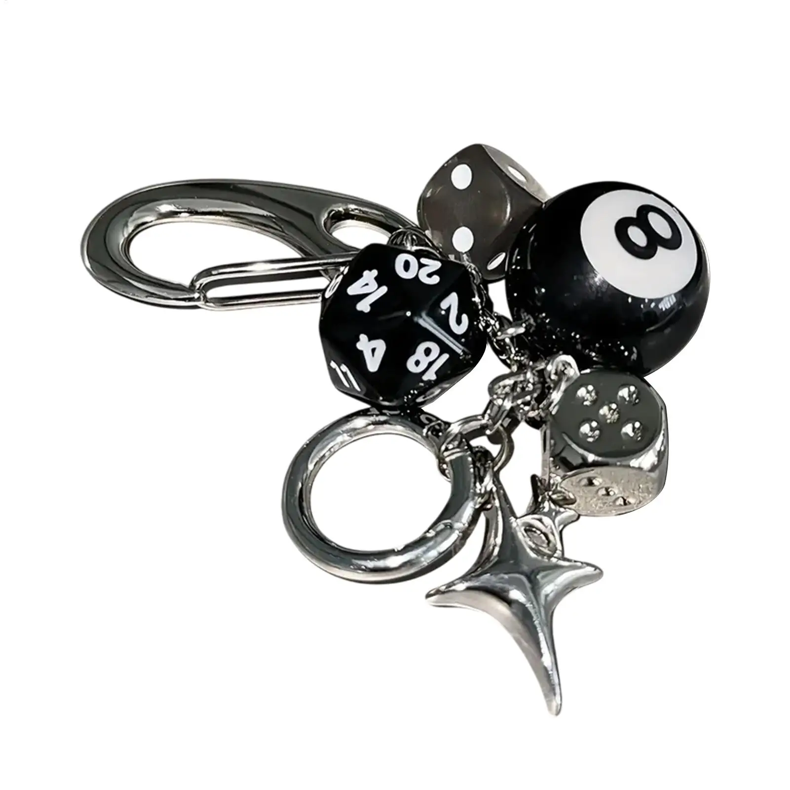 Dice Key Ring Charm Cute Retro Metal Dice Pendant Multipurpose Ornaments Keychain Accessories Fashion Accessories Decorations