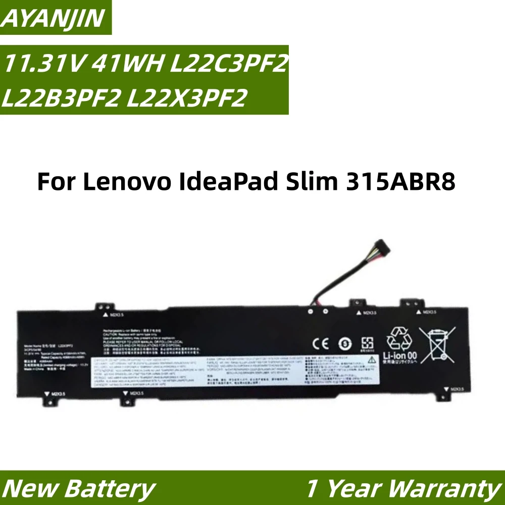 

L22X3PF2 11.31V 41WH Laptop Battery For Lenovo IdeaPad Slim 315ABR8 L22C3PF2 L22B3PF2