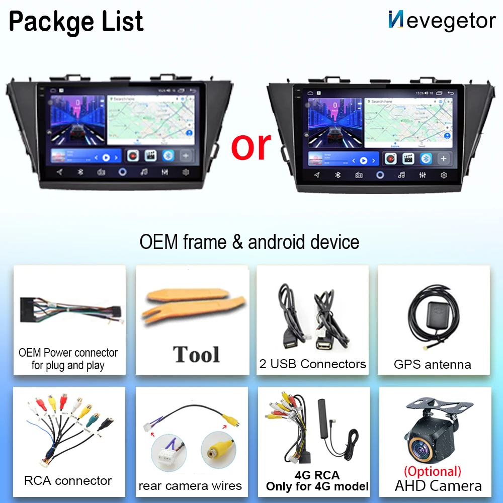 راديو السيارة Carplay لتويوتا بريوس بلس V ألفا LHD RHD 2012 - 2017 نظام تحديد المواقع والملاحة أندرويد السيارات ستيريو لا 2din DVD واي فاي 4G كام #6