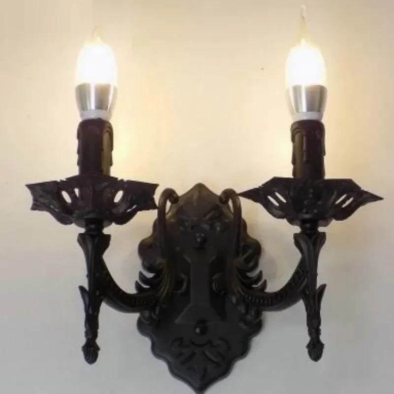 Creative European corridor bedside mirror front hotel teahouse coffee shop sconce light fashion Candle Wall lamp MJ911