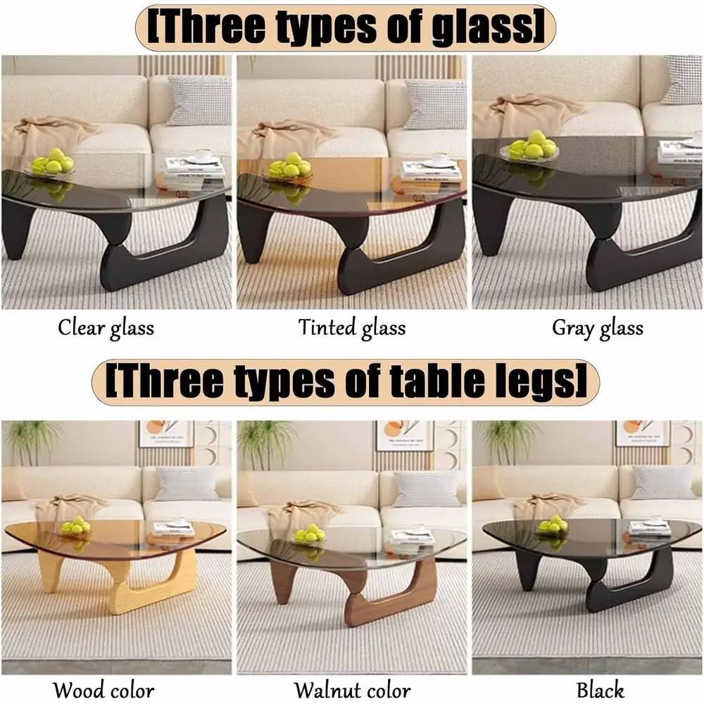 طاولة قهوة زجاجية عتيقة مع قاعدة من الخشب الصلب وسطح زجاجي رمادي للمكتب المنزلي #4