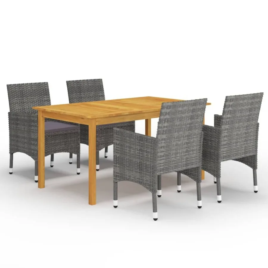

5 Piece Patio Dining Set Gray