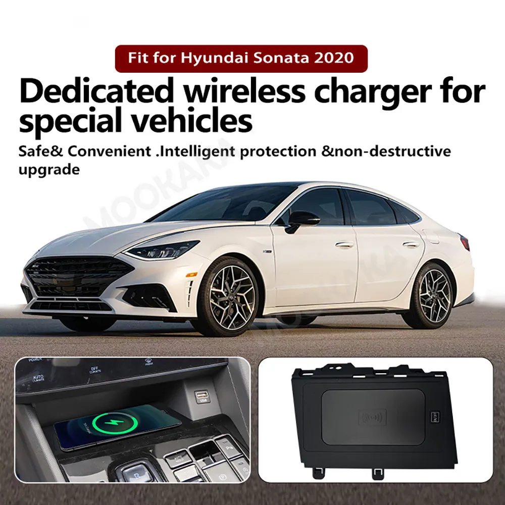 For Hyundai Sonata 2020 Quick QI Car Wireless Charger Fast Charging Intelligent Infrared Mobile Phone Dashboard
