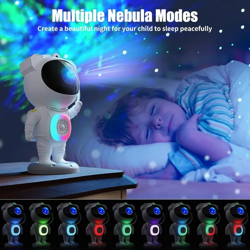 Colorful Astronaut Projection Light with Remote Control Colorful Ambient Light Bedroom Starry Night Light Children's Gift