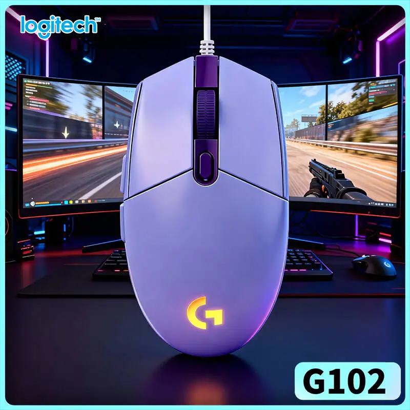 

Игровая мышь Logitech G102 с частотой опроса 1000 Гц, эргономичным дизайном и RGB-подсветкой для долгих часов игры и развлечений