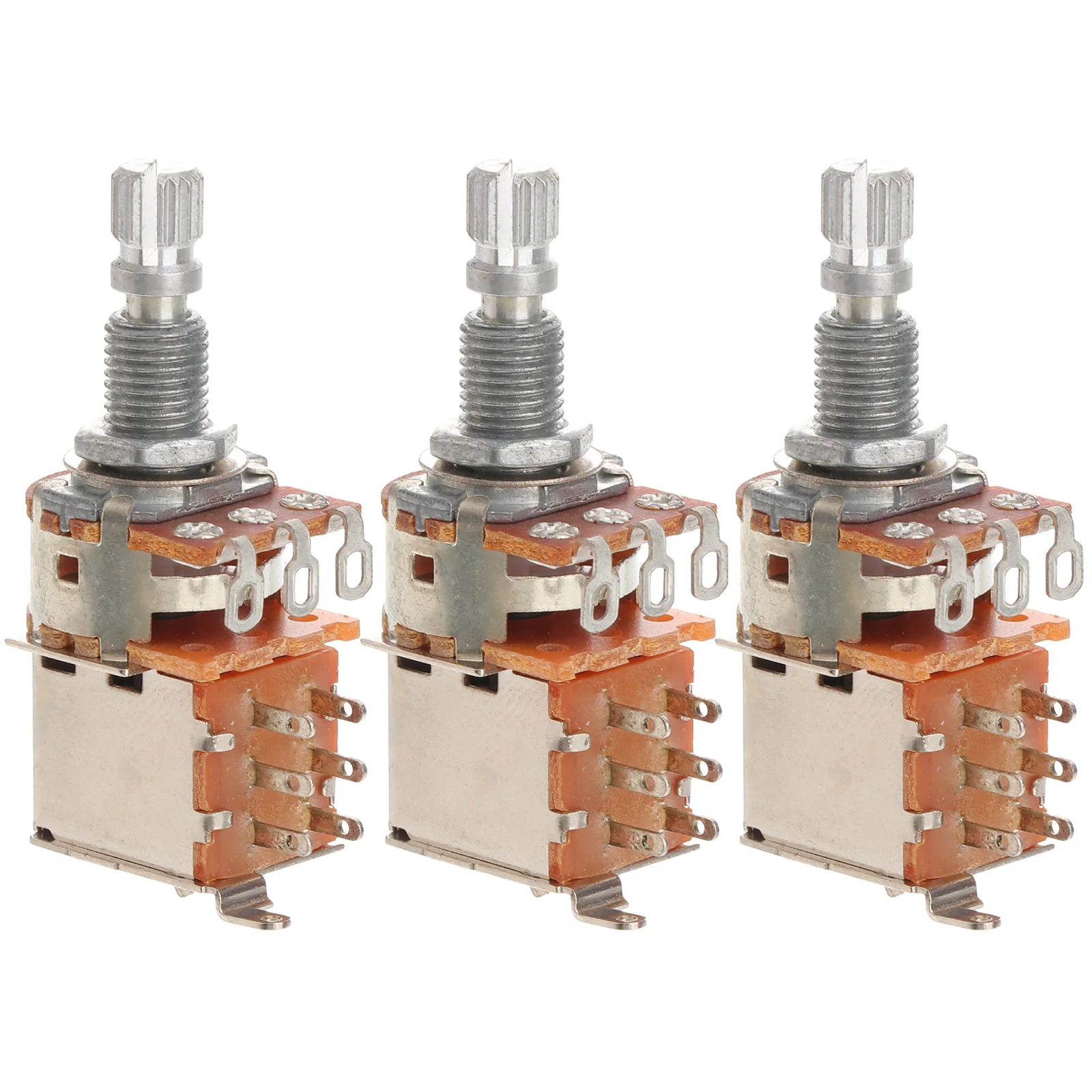 

3pcs Guitar Control Pot Guitar Potentiometer Push Pull Coil Splitting Tone Knob Control Lightweight Durable Design