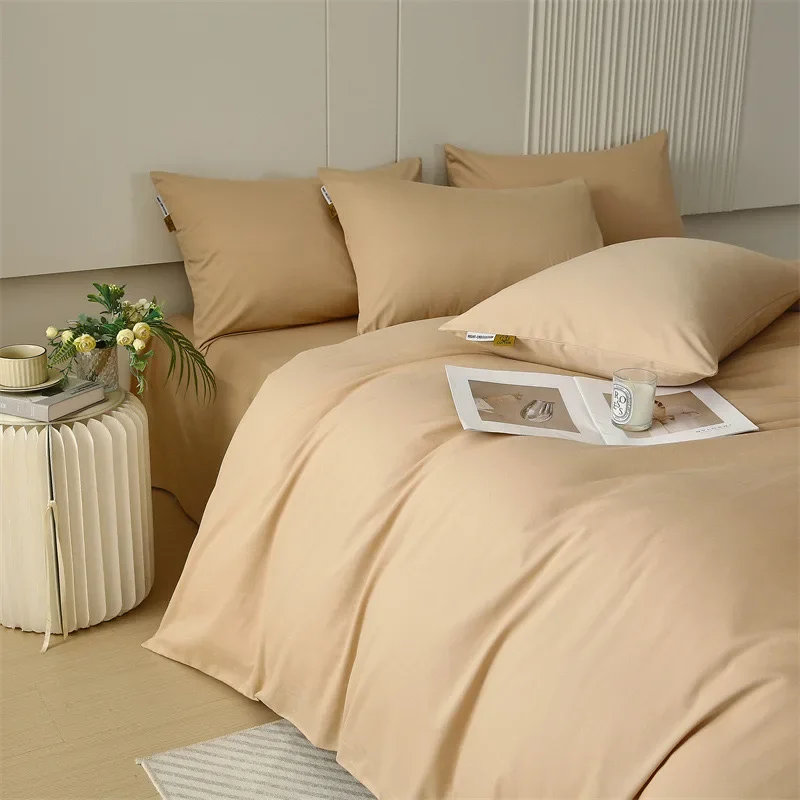 Fabric Jacquard Simple Plain Home Textiles Duvet Bedding Set Top Quality