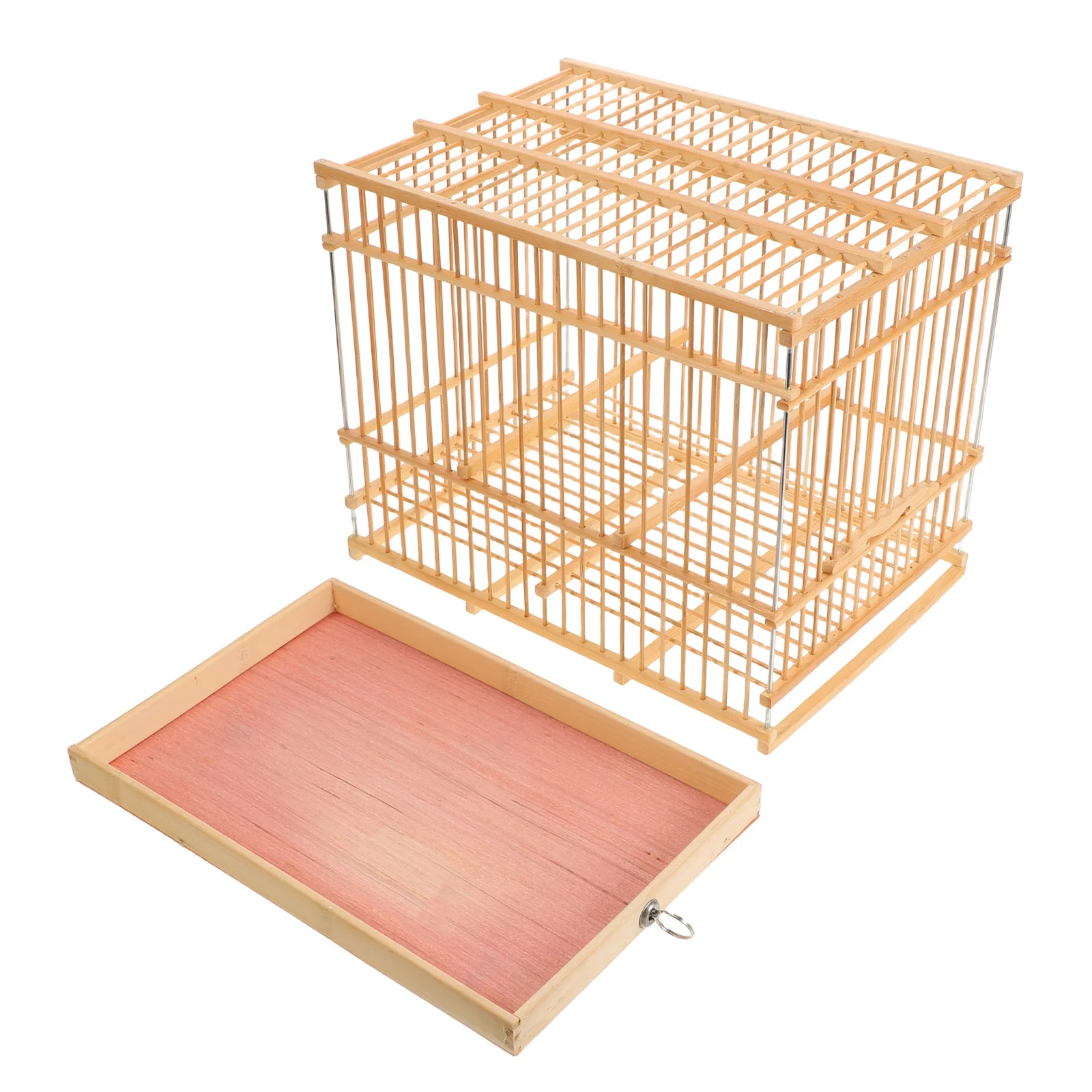 

1pcs 1 Piece Bamboo Bird Cage 11.40X9.43X7.86In Rectangular Handwoven Vintage Pet Habitat For Budgies Lovebirds Parrots Portable