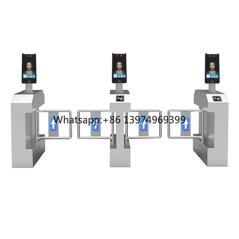 Automatic Face Recognition Swing Gate Thickened 304 Stainless Steel Turnstile Anti-tailgating