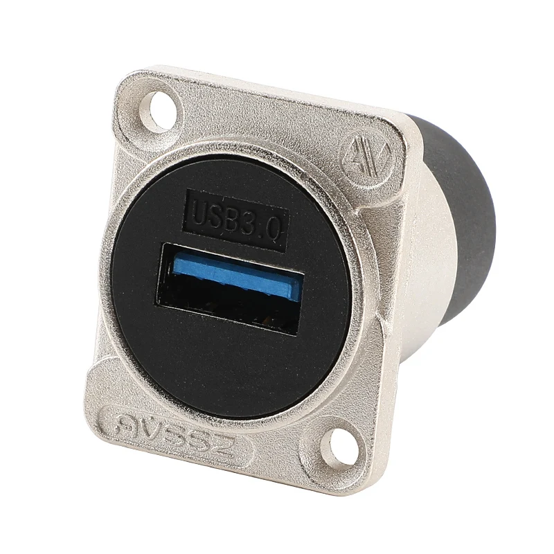 USB 2.0/3.0 Dual Pass Socket Type D Module Printer Port Connector Fixed Female Socket Transmission Data Signal Mounting Panel