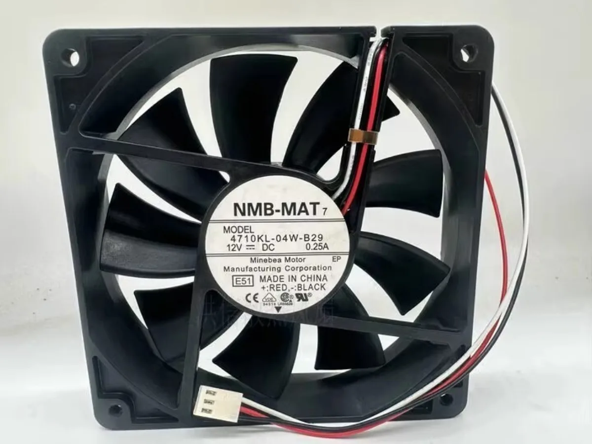 For  NMB 4710KL-04W-B29 12025 DC12V 0.25A 120*25MM 3-Pin Silent Cooling Fan