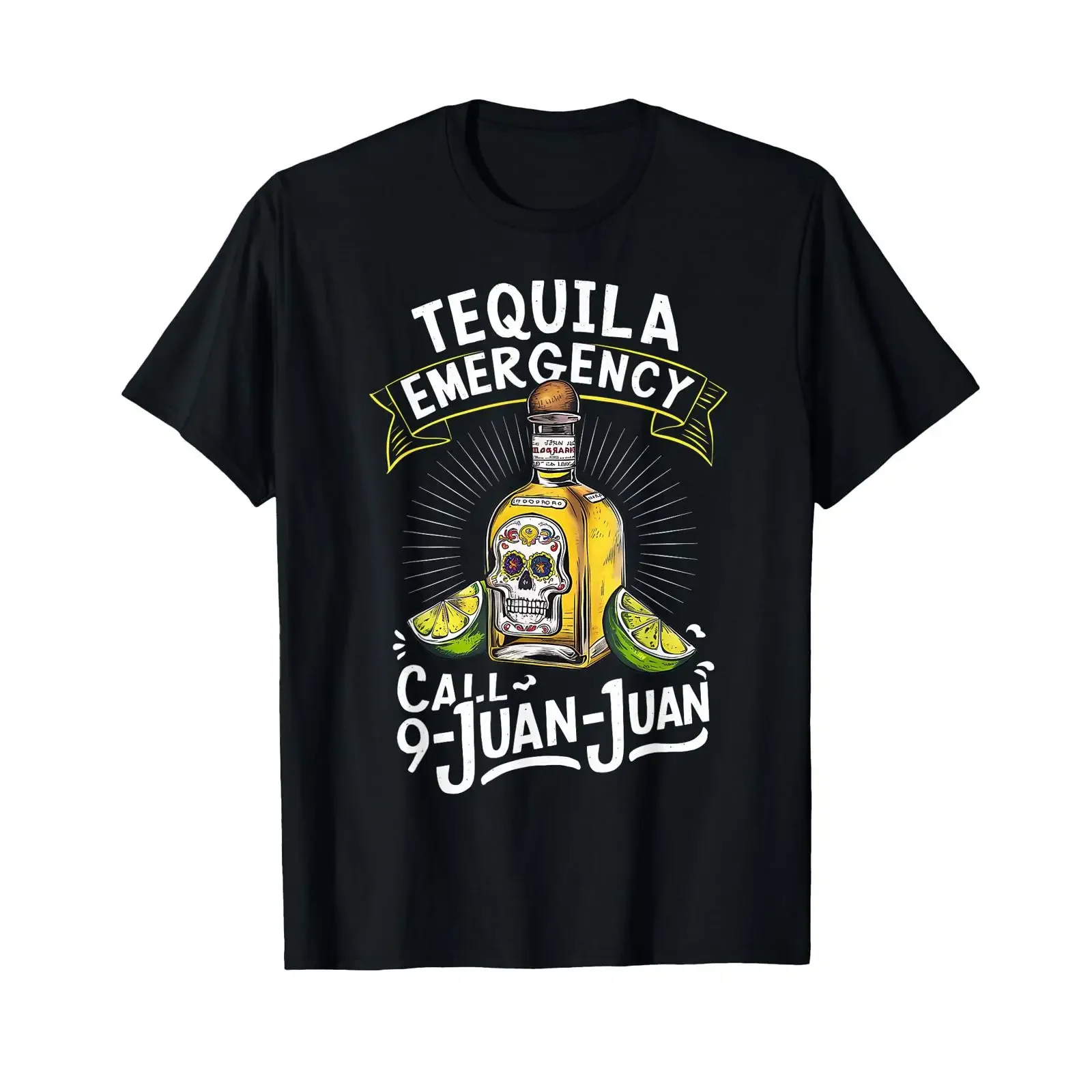 Tequila Emergency Call 9 Juan Mexican party Drinko T Shirt vintage Washed Comfortable graphic designer clothes fashion Slightly