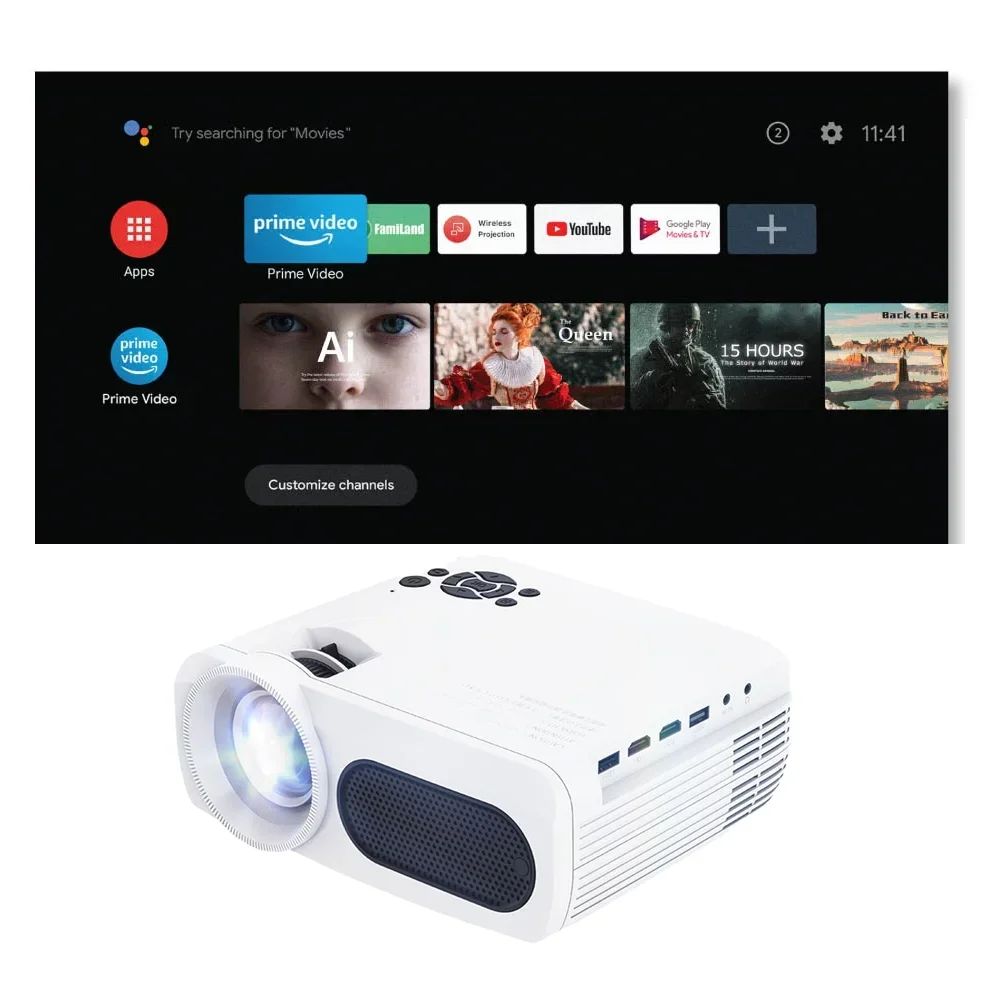 

T972 Smart projector LCD Home Theater Projector For Yard smart android portable smartphone star night light led projector