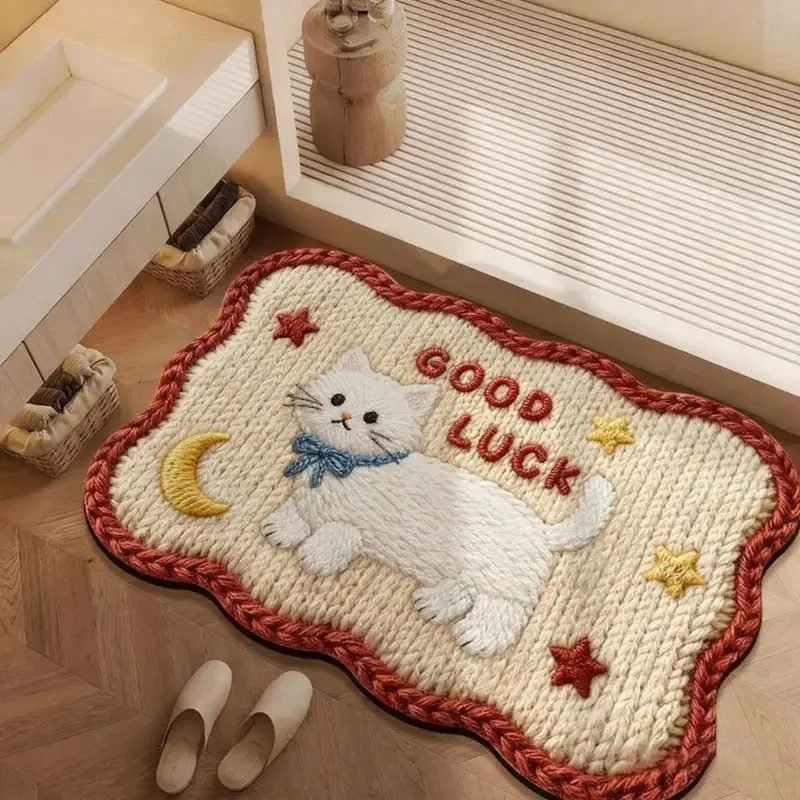 VIKAMA Super Absorbent Non-Slip Bath Mat Quick Dry Soft Door Rug Anti-Slip Floor Carpet for Bathroom Home