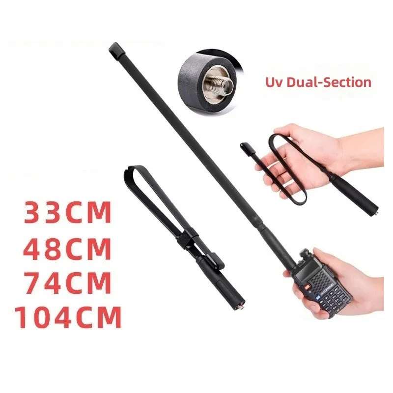 for UV-5R UV-82 CS Tactical Outdoor Walkie Talkie Folding Ruler Antenna Dual Band SMA Female Head Handheld Radio