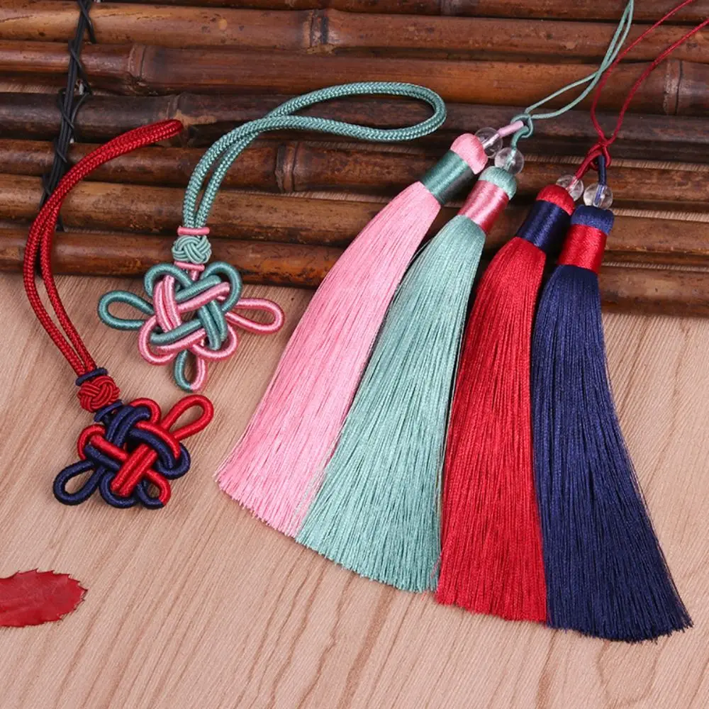 

Polyester Two-color Tassel Auspicious Knot Handmade Jewelry Curtain Decoration Double Sided Chinese Knot Tassel