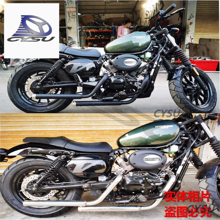 forSuitable for Qingqi Korean GV300S modified exhaust pipe, Hyosung 300 modified retro  exhaust pipe