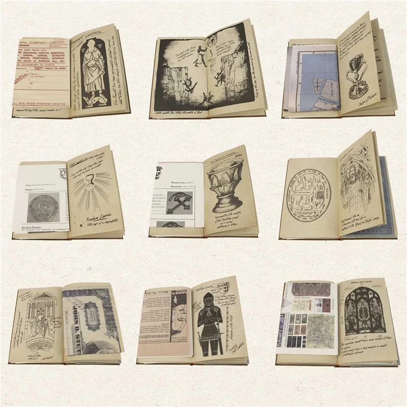 Grail Diary Indiana Journal, Indiana Grail Diary Journal, Indiana Holy Grail ไดอารี่ Props, Vintage หนัง Journal ประมาณ 17X10 ซม.