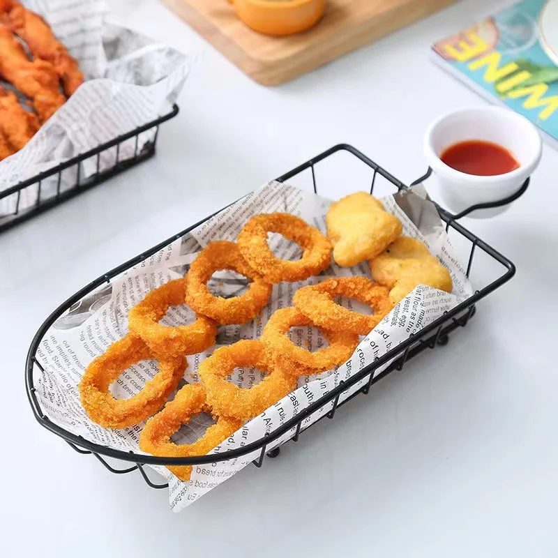 1pc French Fries Basket Tableware Snack Plate Chicken Wings Fried Snack Basket Fried Chicken Basket Kitchen Household Items