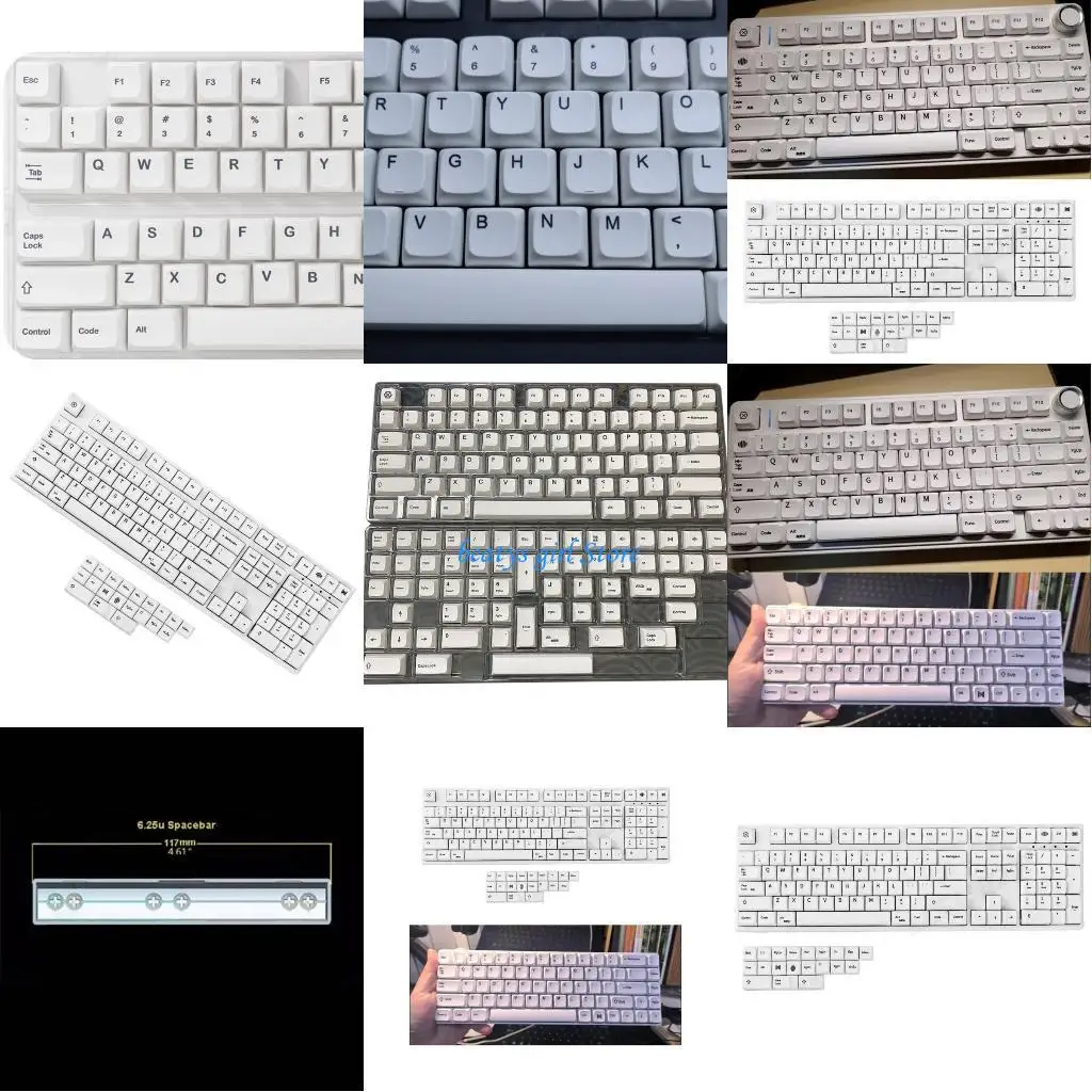 

C7AB PBT Keycaps Set Minimalist White Keycap XDA Profile for 61/ 104 108 Layouts Mechanical Game Keyboards Keycaps