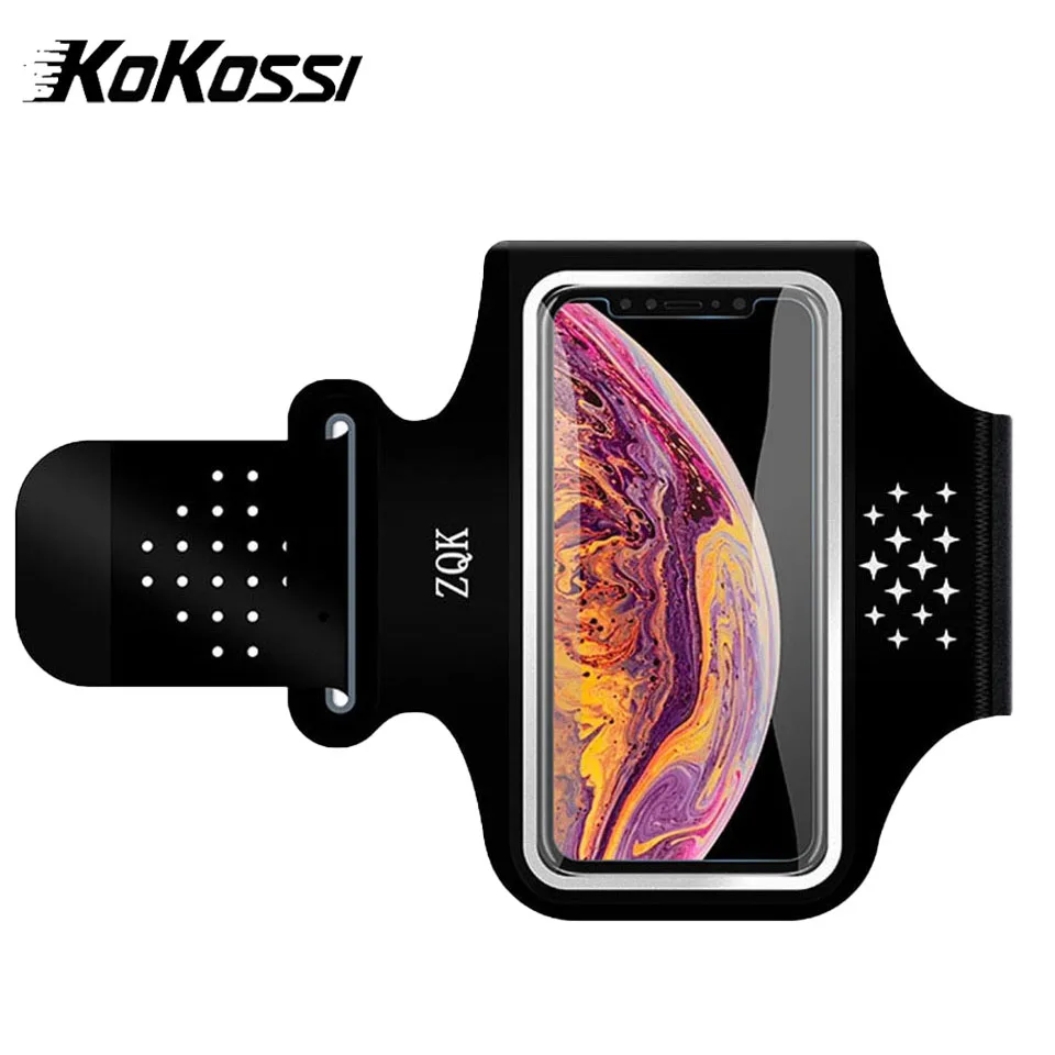 

KoKossi сумка на руку для телефона с сенсорным экраном, водонепроницаемая дышащая сумка на руку для бега и велоспорта, регулируемый ремешок для фитнеса и фитнеса, унисекс